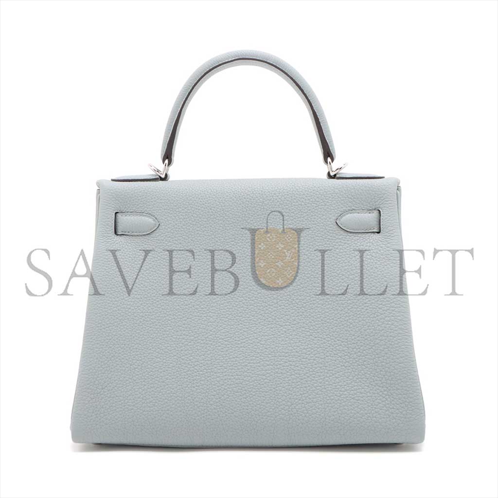 H**mes kelly 28 togo blue glacier silver metal fittings (28*22*10cm)